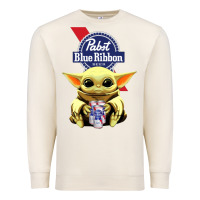 Sandshell Baby Yoda Hugs Pabst Blue Ribbon Beer Premium Sweatshirt - artisFamous