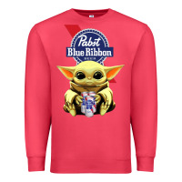 Cardinal Baby Yoda Hugs Pabst Blue Ribbon Beer Premium Sweatshirt - artisFamous