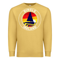 Antique Gold dingle ireland vintage sailboat 70s retro sunset Premium Sweatshirt - artisFamous