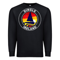 Black dingle ireland vintage sailboat 70s retro sunset Premium Sweatshirt - artisFamous