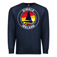 Navy dingle ireland vintage sailboat 70s retro sunset Premium Sweatshirt - artisFamous