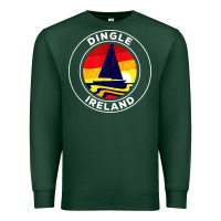 Sports Green dingle ireland vintage sailboat 70s retro sunset Premium Sweatshirt - artisFamous