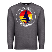Charcoal Heather dingle ireland vintage sailboat 70s retro sunset Premium Sweatshirt - artisFamous