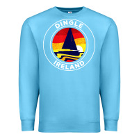 Ocean Blue dingle ireland vintage sailboat 70s retro sunset Premium Sweatshirt - artisFamous