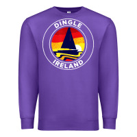Purple dingle ireland vintage sailboat 70s retro sunset Premium Sweatshirt - artisFamous