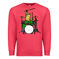 Cardinal drummer cat music lover musician playing the drums Premium Sweatshirt - artisFamous