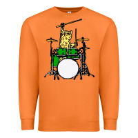 Carrot drummer cat music lover musician playing the drums Premium Sweatshirt - artisFamous