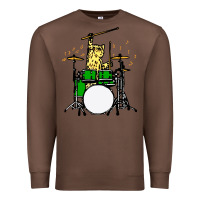 Chestnut drummer cat music lover musician playing the drums Premium Sweatshirt - artisFamous