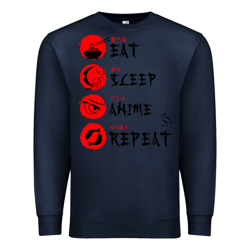 Eat Sleep Anime Repeat Japanese Premium Sweatshirt by artisFamous | Teevron