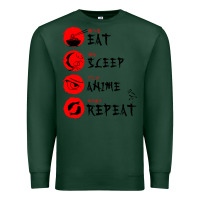 Sports Green eat sleep anime repeat japanese Premium Sweatshirt - artisFamous