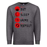 Charcoal Heather eat sleep anime repeat japanese Premium Sweatshirt - artisFamous