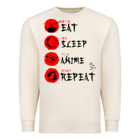 Sandshell eat sleep anime repeat japanese Premium Sweatshirt - artisFamous