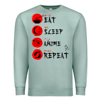 Seafoam eat sleep anime repeat japanese Premium Sweatshirt - artisFamous
