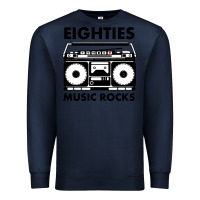 Navy eighties music rocks Premium Sweatshirt - artisFamous