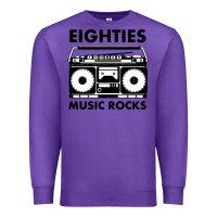 Purple eighties music rocks Premium Sweatshirt - artisFamous