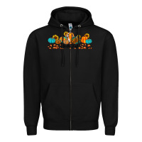 Black hello fall pumpkin sunflower Zipper Hoodie - JahusDesignShop