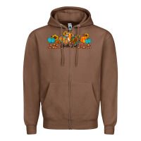 Chestnut hello fall pumpkin sunflower Zipper Hoodie - JahusDesignShop