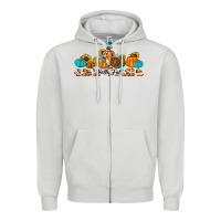 Dove Grey hello fall pumpkin sunflower Zipper Hoodie - JahusDesignShop