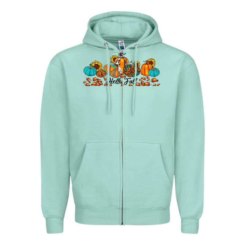 Hello Fall Pumpkin Sunflower Zipper Hoodie by JahusDesignShop | Teevron
