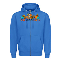 True Royal hello fall pumpkin sunflower Zipper Hoodie - JahusDesignShop