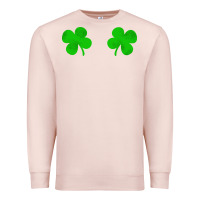 Pale Pink four leaf clover Premium Sweatshirt - artisFamous