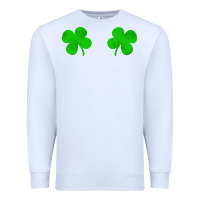 White four leaf clover Premium Sweatshirt - artisFamous