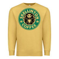Antique Gold skeleton coffee halloween Premium Sweatshirt - artisFamous