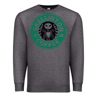Charcoal Heather skeleton coffee halloween Premium Sweatshirt - artisFamous