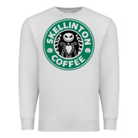 Dove Grey skeleton coffee halloween Premium Sweatshirt - artisFamous