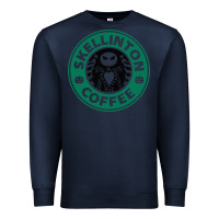 Navy skeleton coffee halloween Premium Sweatshirt - artisFamous