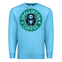 Ocean Blue skeleton coffee halloween Premium Sweatshirt - artisFamous