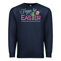 Navy happy easter Premium Sweatshirt - artisFamous