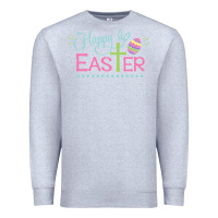 Heather Grey happy easter Premium Sweatshirt - artisFamous