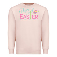 Pale Pink happy easter Premium Sweatshirt - artisFamous