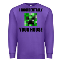 Purple creeper meme Premium Sweatshirt - artisFamous