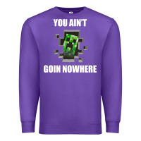 Purple creeper meme Premium Sweatshirt - artisFamous