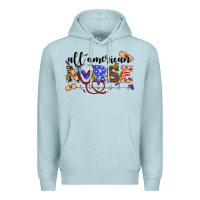 Blue Mist all american nurse Premium Hoodie - Artiststas