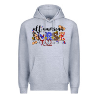 Heather Grey all american nurse Premium Hoodie - Artiststas