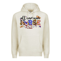 Oatmeal Heather all american nurse Premium Hoodie - Artiststas