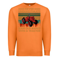 Carrot never underestimate an old man with a tractor retro vintage Premium Sweatshirt - artisFamous