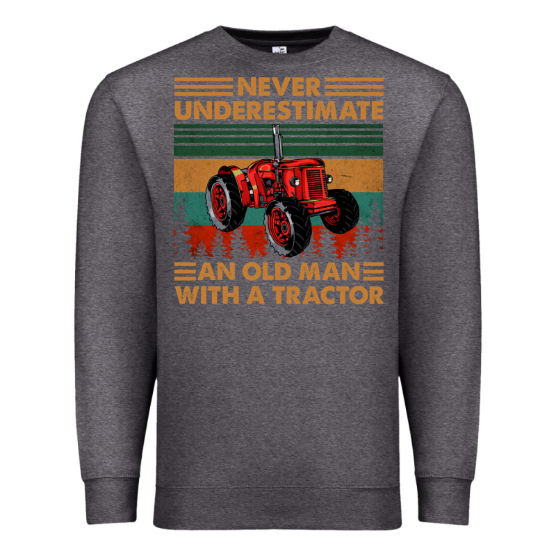 Never Underestimate An Old Man With A Tractor Retro Vintage Premium Sweatshirt by artisFamous | Teevron