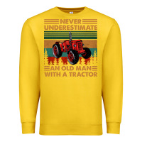 Lemon never underestimate an old man with a tractor retro vintage Premium Sweatshirt - artisFamous