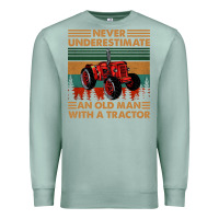 Seafoam never underestimate an old man with a tractor retro vintage Premium Sweatshirt - artisFamous