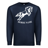 Personalised Horse Printed Equestrian Riding Cob Jumping Rider Horse Premium Sweatshirt | Teevron