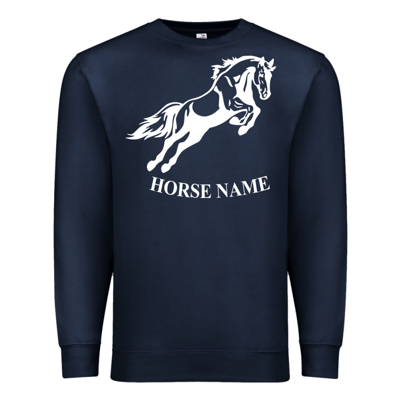 Personalised Horse Printed Equestrian Riding Cob Jumping Rider Horse Premium Sweatshirt by artisFamous | Teevron