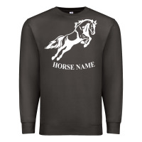 Smoke Personalised Horse Printed Equestrian Riding Cob Jumping Rider Horse Premium Sweatshirt - artisFamous