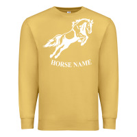 Antique Gold Personalised Horse Printed Equestrian Riding Cob Jumping Rider Horse Premium Sweatshirt - artisFamous