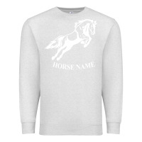 Oatmeal Heather Personalised Horse Printed Equestrian Riding Cob Jumping Rider Horse Premium Sweatshirt - artisFamous