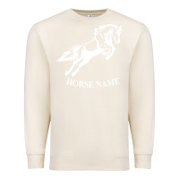 Sandshell Personalised Horse Printed Equestrian Riding Cob Jumping Rider Horse Premium Sweatshirt - artisFamous