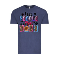 Vintage Denim less people more dogs Vintage Tee - FaDigitalArtStudio